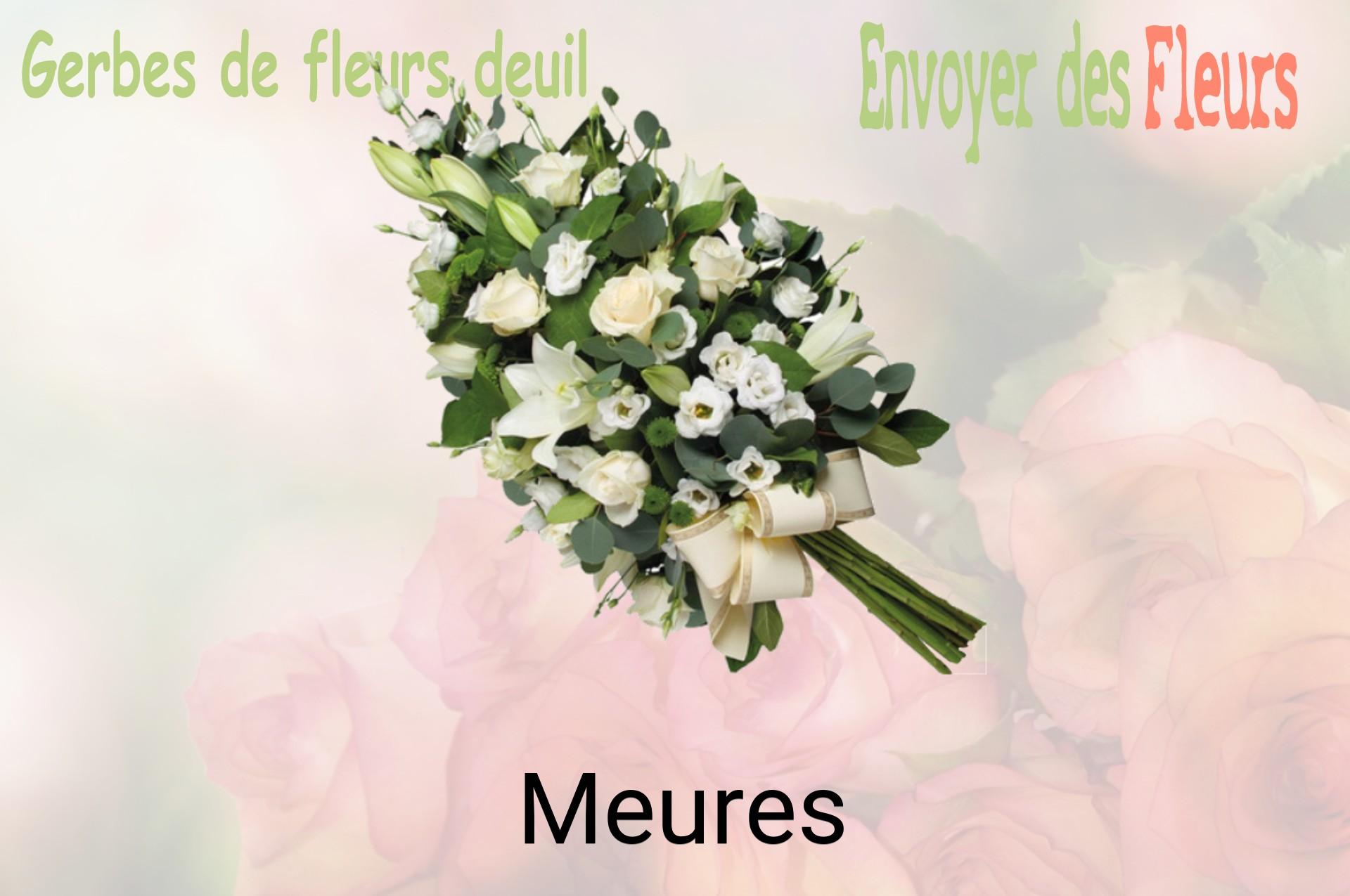 Gerbe de fleurs de deuil livrée à Meures